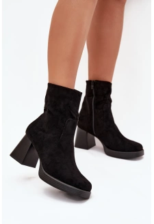 Dámské kotníkové boty Serinna na sloupku – černé