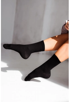 Dámské ponožky s proužky – černé