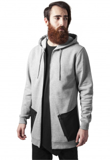 Long Peached Tech Zip Hoody šedá/bl