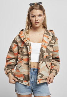 Dámská oversized bunda Camo Parka s cihlovou maskou