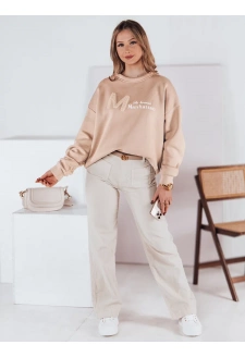 Bluza damska one size oversize AVENUE beżowa Dstreet BY1354