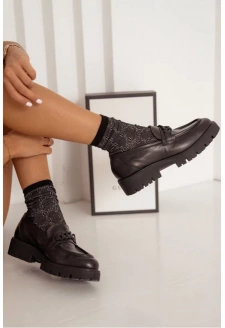 Dámské vzorované ponožky – černé