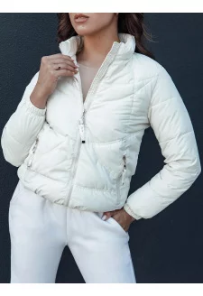 Dámská prošívaná bunda se stojáčkem SALECA ecru Dstreet TY4401