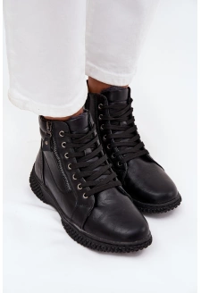 Dámské botky Ulverina – Černé, zateplené kožešinou, z eko kůže