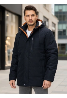 Kurtka męska zimowa z kapturem granatowa Dstreet TX5043