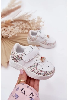 Dětské sportovní sneakers s jednorožci Thalia – bílé