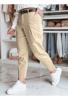 Spodnie damskie chinosy CHINOSKA ciemnobeżowe Dstreet UY2556