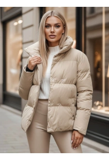 Kurtka zimowa damska pikowana LARO jasnobeżowa Dstreet TY4703z