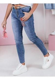 Spodnie damskie slim fit jeansowe DENIMFIT granatowe Dstreet UY2363