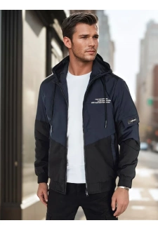 Kurtka męska przejściowa z kapturem niebieska Dstreet TX5026