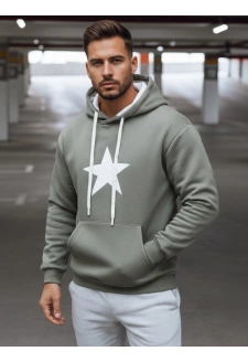 Bluza męska z kapturem khaki Dstreet BX5928