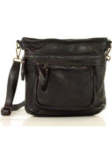 MARCO MAZZINI dámská černá kožená kabelka