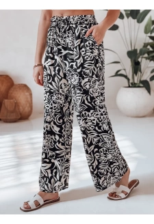 Spodnie damskie materiałowe wide leg TROPICAL SUN czarne Dstreet UY2634