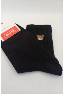 Dámské ponožky s medvídkem – černé
