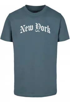 New York Texting Tee dustyblue