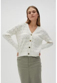 Dámský propínací svetr MOODO - bílý
