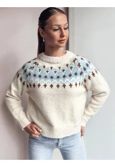 Dámský svetr one size SKADOVA světle béžový Dstreet MY2351