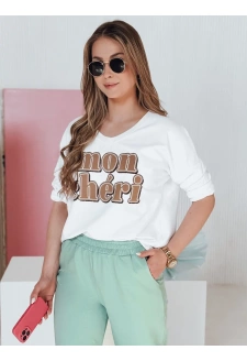 Bluzka damska oversize z nadrukiem CHERINO biała Dstreet RY2828