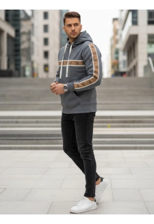 Bluza męska z kapturem ciemnoszara Dstreet BX5936