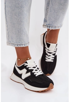 Dámské sportovní boty na platformě – černé Janelora