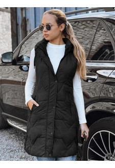 Kamizelka damska długa pikowana czarna Dstreet TY5269