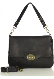 MARCO MAZZINI černá kožená kabelka