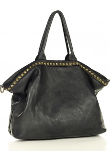 Marco Mazzini Černá dámská shopper kožená kabelka