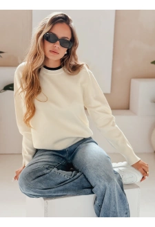 Damski sweter basic DARMILA ecru Dstreet MY2506