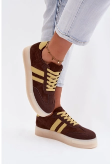 Dámské tenisky na platformě – čokoládové Giselia