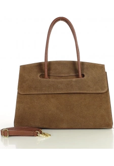 MARCO MAZZINI Hnědá dámská kožená hobo kabelka