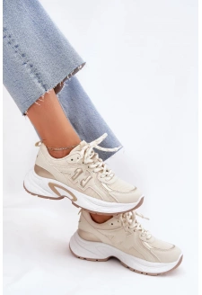 Dámské sneakersy na masivní podešvi Davira – béžové