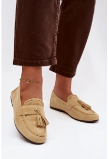 Dámské ploché mokasíny s třásněmi – žluté Marilisse
