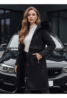 Kurtka zimowa damska parka z futerkiem czarna Dstreet TY5113