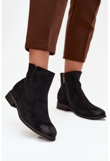 Dámské boty Vinceza – černé, na nízkém podpatku