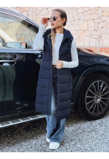 Kamizelka damska długa pikowana granatowa Dstreet TY5252