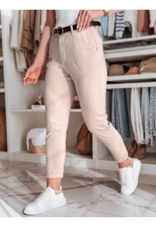 Spodnie damskie slim fit z paskiem TAIRONIK różowe Dstreet UY2548