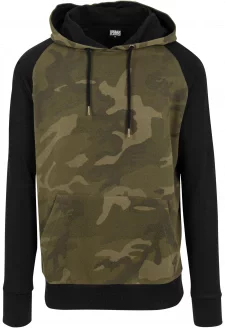 Camo Contrast Raglan Hoody olivový camo/blk