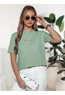 T-shirt damski WOMAN turkusowy Dstreet RY2553