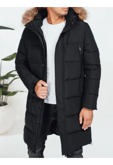 Męska kurtka zimowa pikowana czarna TX5074