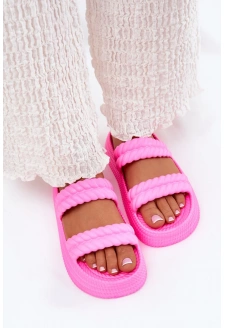 Dámské lehké pěnové pantofle na platformě S.Barski – fuchsiové