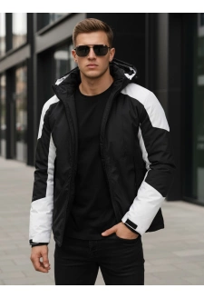 Kurtka męska zimowa z kapturem czarna Dstreet TX5123