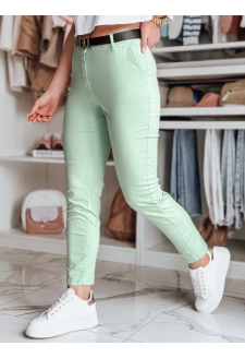Spodnie damskie slim fit z paskiem LINESKA miętowe Dstreet UY2574