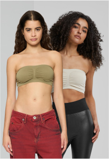 Dámská podprsenka Bandeau 2-Pack béžová/khaki