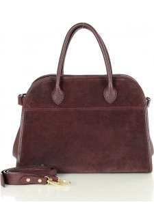 MARCO MAZZINI Vínová dámská kožená hobo kabelka