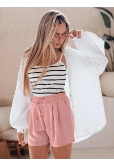 Spodenki damskie materiałowe SUMMER TRIP różowe Dstreet SY0437