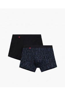 Pánské boxerky ATLANTIC Comfort 2Pack - černé/grafitové