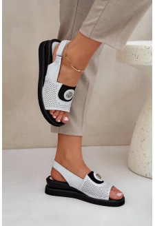 Dámské sandály na klínu – stříbrné Isnnoria