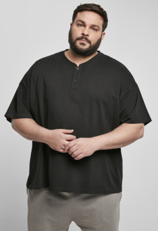 Oversized tričko Henley černé