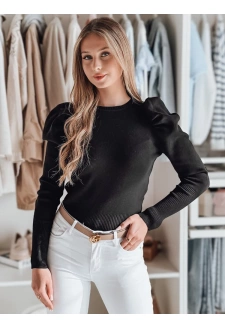 Sweter damski one size z bufkami ELENORI czarny Dstreet MY2465