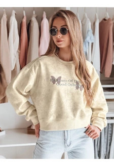 Bluza damska oversize tie-dye w motyle SPARKI ecru Dstreet BY1404